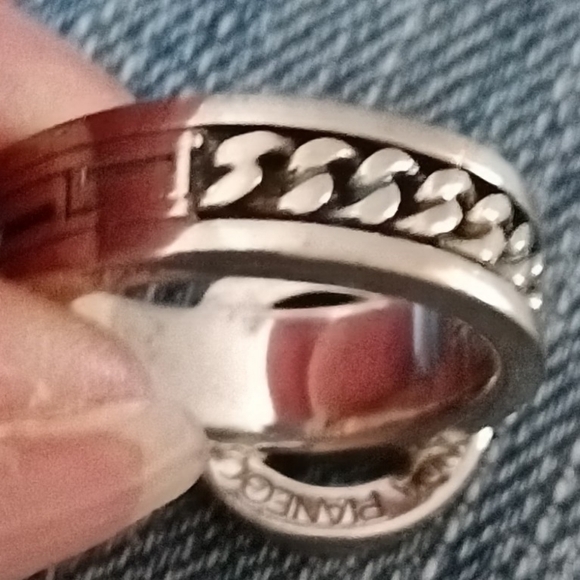VERY RARE RETIRED PIANEGONDA Sterling Silver Chain Pattern Ring Size 8 - Picture 2 of 7